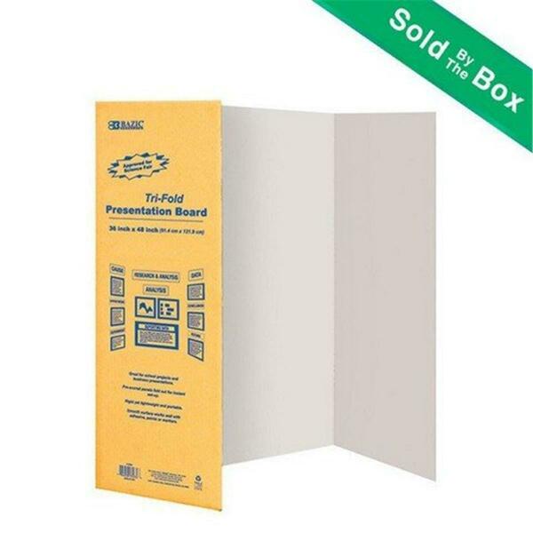 Bazic Products Bazic 36-inch X 48-inch White Tri-Fold Corrugated Presentation Board, 24PK 5033